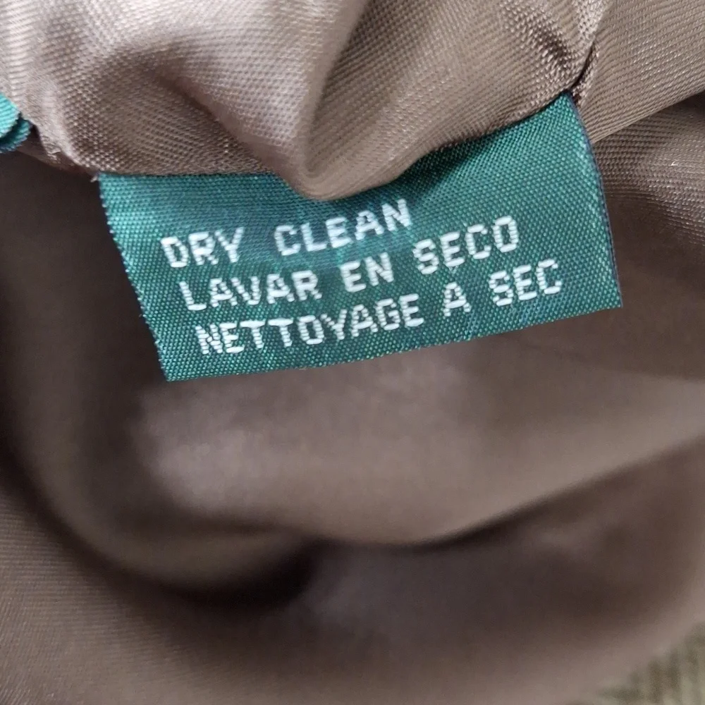 Lauren Ralph Lauren Quiet Luxury Beige Brown Lambswool Herringbone Coat Size 10 - Picture 12 of 12